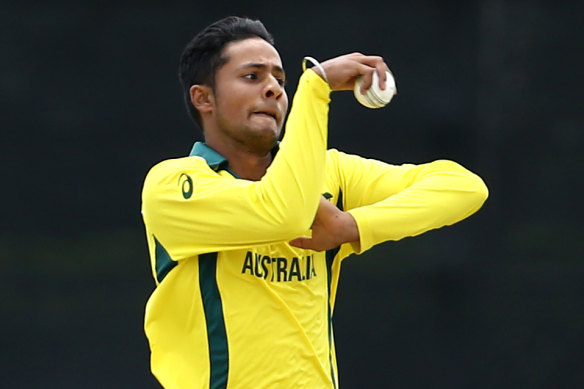 Tanveer Sangha stunned on debut for Australia in a match he wasn’t even supposed to be playing in.