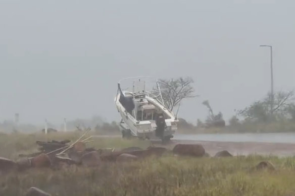 Narelle has torn through parts of the Pilbara on its track south.