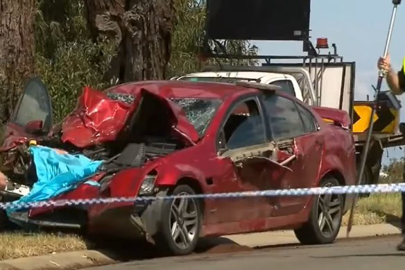 The scene of the crash at Carrum Downs. 