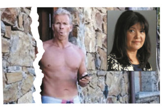 Local scammer Hamish McLaren has been jailed for at least 12 years for fleecing 15 victims, including designer Lisa Ho (inset).