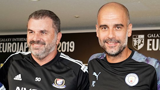 Pep Guardiola showered Ange Postecoglou in praise when Manchester City faced Yokohama F. Marinos in an off-season friendly in 2019. Now they’ll be rivals in the Premier League.