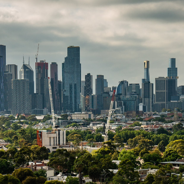 The view of Melbourne’s skyline from North Melbourne.