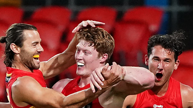 Front and centre: Matt Rowell was recruited by the Suns with the 1st pick in the 2019 AFL draft.