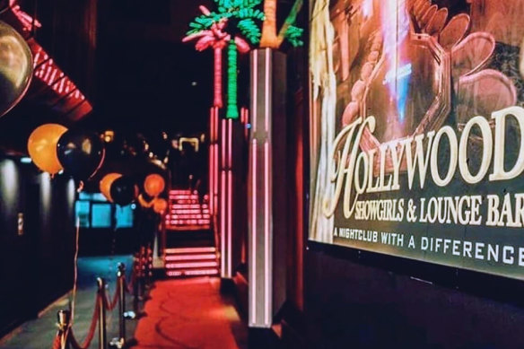 The exterior of Hollywood Showgirls on the Gold Coast, outside which the fracas occurred.