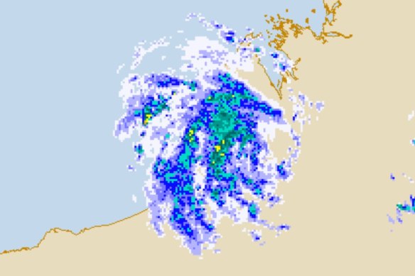 Ex-tropical cyclone Ellie is hovering over Broome.