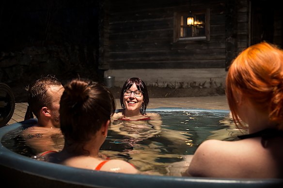 In Finland, happiness is a communal soak in the hot tub at Sahanlahti Resort at Puumala, north-east of Helsinki.