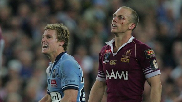 Glory days: Brett Finch kicks NSW to victory in the opening match of the 2006 State of Origin series.