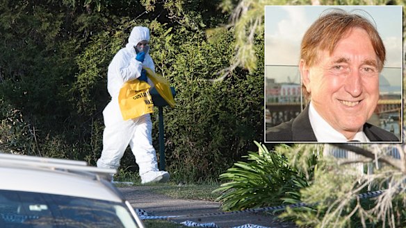 The scene of the shooting in West Pennant Hills and John Edwards, inset. 