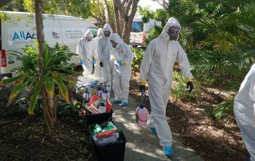 A specialist cleaning team conducted a deep clean at Indooroopilly State High School on Friday.