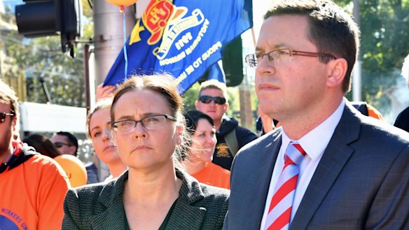 Labor MP Anthony Carbines with Jane Garrett in 2017.