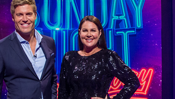 Chris Brown and Julia Morris host Sunday Night Takeaway on 10.