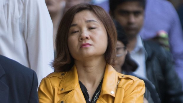 Thi Nguyen outside the Melbourne Magistrates court before an earlier hearing. 