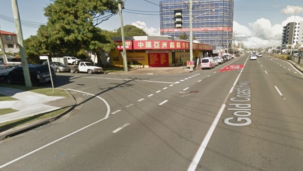 The intersection of the Gold Coast Highway and Dudley Street in Mermaid Beach. 