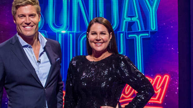 Chris Brown and Julia Morris host Sunday Night Takeaway on 10.