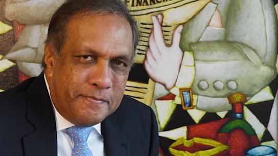 Ashok Jacob , Ellerston Fund Manager , talking about the GFC and repercussions. Photo Nick Moir 5 sept 2018