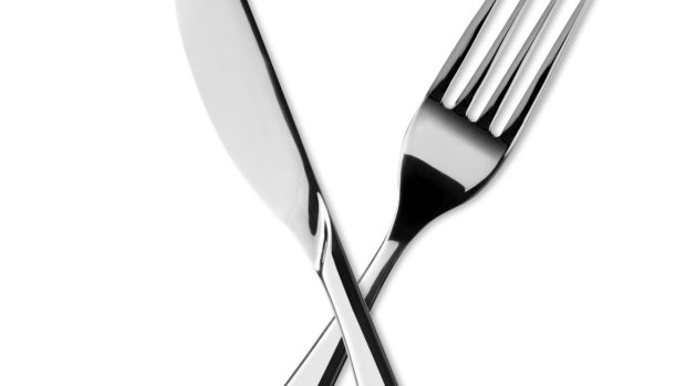 Knife and Fork on white. Luxury Mag Nov 2016 - Food