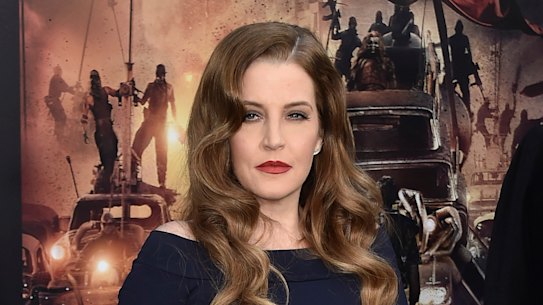 Lisa Marie Presley arrives at the Los Angeles premiere of Mad Max: Fury Road, starring daughter Riley Keogh, in 2015.