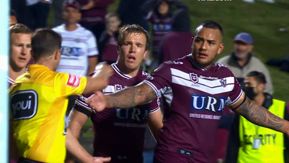 Addin Fonua-Blake was sent off on Sunday night.
