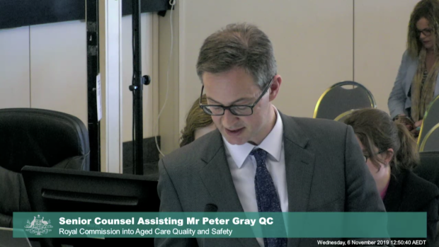 Senior Counsel Assisting Mr Peter Gray QC at the royal commission.