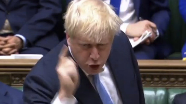 Britain's newly appointed Prime Minister Boris Johnson issues a statement to the House of Commons, in London on Thursday.