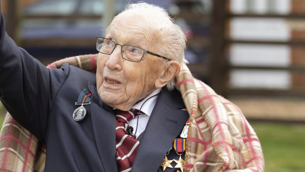 Colonel Tom Moore and his daughter Hannah.