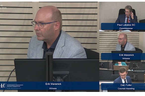 Erik Maranik gives evidence at the ICAC.
