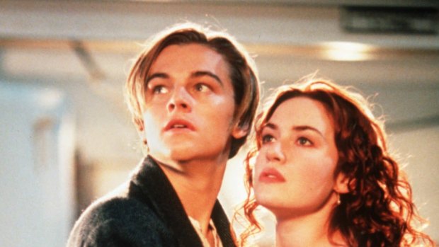 Leonardo DiCaprio and Kate Winslet in the movie Titanic.
