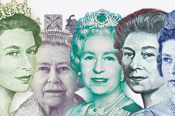Queen Elizabeth II on money through the years