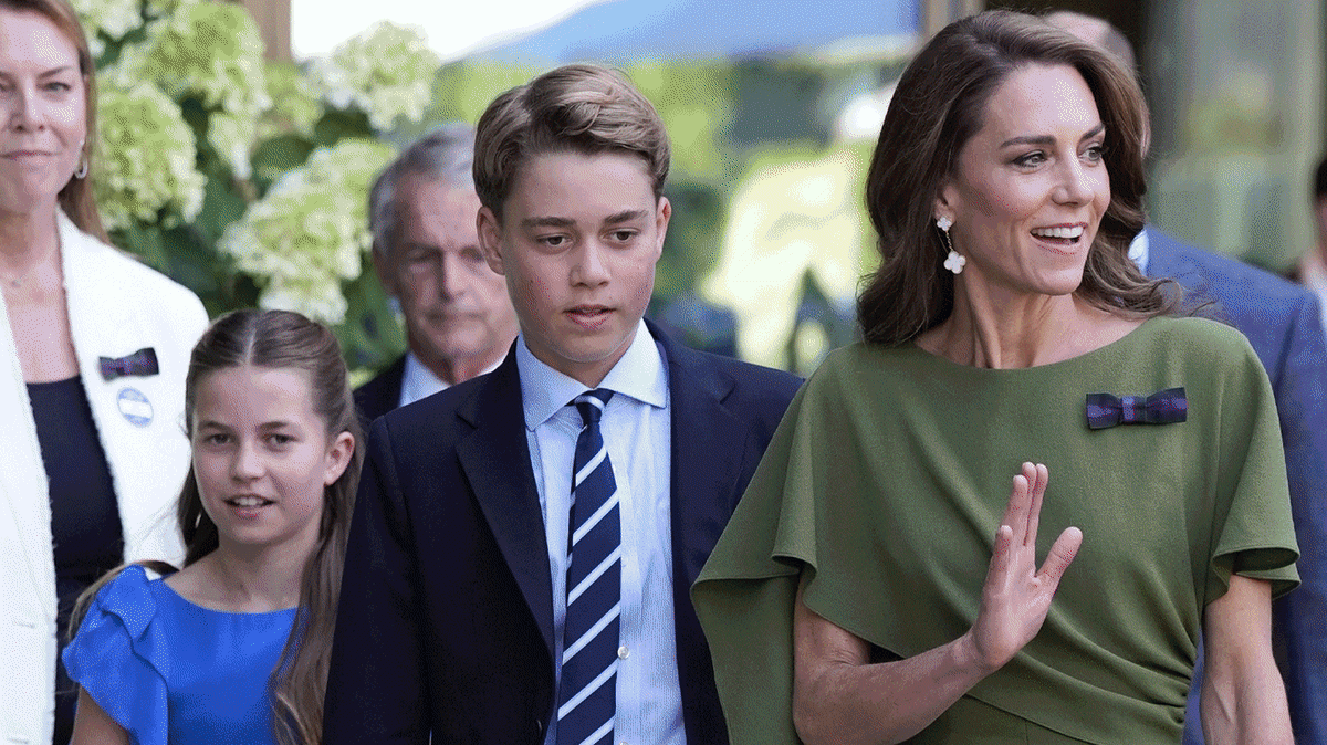 Princess Catherine, Prince George, and Princess Charlotte at Wimbledon
