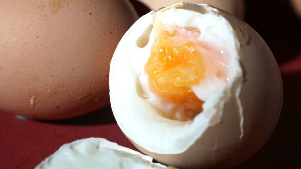 Boiled eggs need to be cooked through to minimise risk.