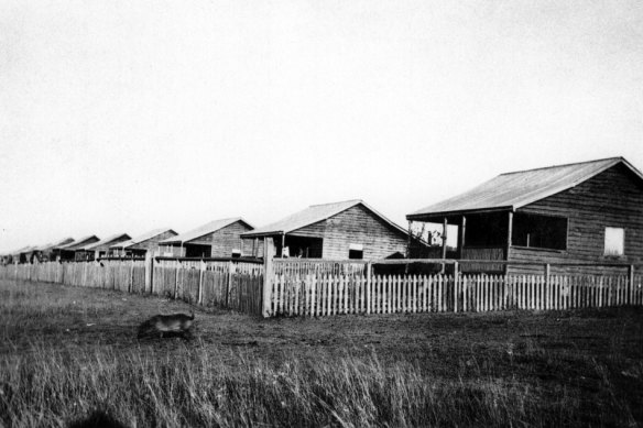 Cottages at the Barambah Aboriginal Settlement in Queensland in 1919.