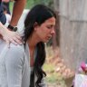 Mother Leila Abdallah at the scene where three of her children died in Oatlands in 2020.