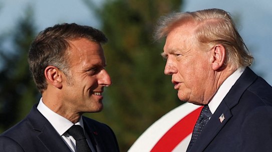 French President Emmanuel Macron and US President Donald Trump, pictured at the G7 summit in June, spoke on the phone before the meeting was convened.
