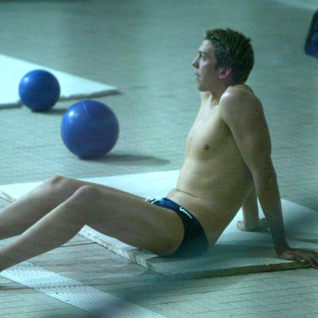Craig Stevens trains at the Australian Institute of Sport before giving up his spot to Thorpe.