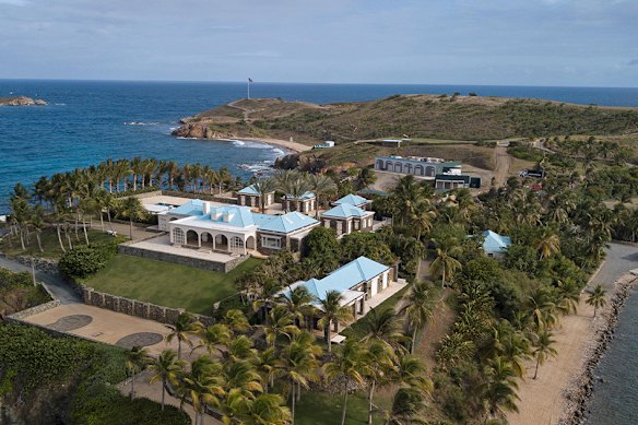 Epstein’s property on the island of Little St James in the US Virgin Islands.