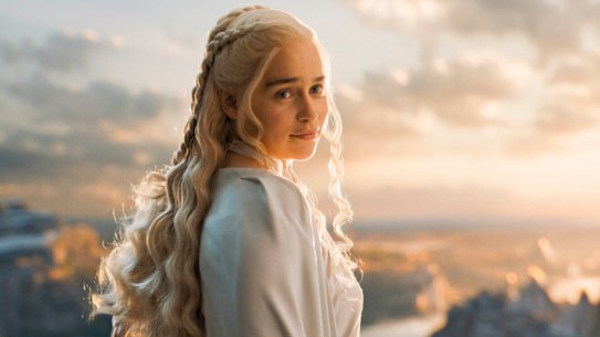 Emilia Clarke portrays Daenerys Targaryen in a scene from HBO’s Game of Thrones. 