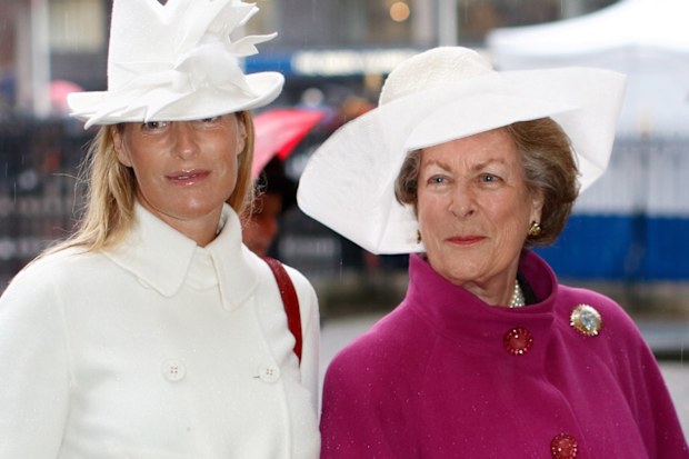 LONDON, UNITED KINGDOM - NOVEMBER 19: (EMBARGOED FOR PUBLICATION IN UK NEWSPAPERS UNTIL 24 HOURS AFTER CREATE DATE AND TIME) India Hicks, Lady Pamela Hicks (who was one of Queen Elizabeth II's bridesmaids) and Edwina Brudenell attend a service of thanksgiving to celebrate Queen Elizabeth II's and Prince Philip, Duke of Edinburgh's Diamond Wedding Anniversary at Westminster Abbey on November 19, 2007 in London, England. (Photo by Max Mumby/Indigo/Getty Images)