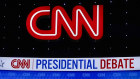 Donald Trump and Joe Biden debating at CNN’s Atlanta studios.