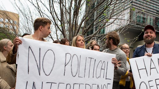 ABC staff walkout of the Ultimo office over ABC chairman Justin Milne email letter to former managing director Michelle Guthrie telling her to sack senior ABC reporter Emma Alberici. 