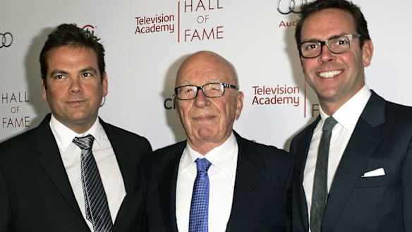 Happier times: Lachlan, Rupert and James Murdoch are central to this Netflix documentary.
