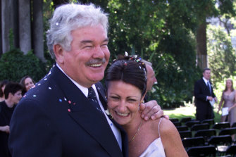 Ron Vest and Louise Usher on their wedding day.