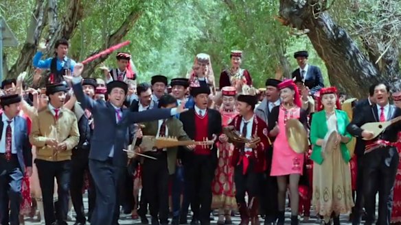 One big happy family: Uighur and other minorities are presented in the musical as fully assimilated and happy. 
