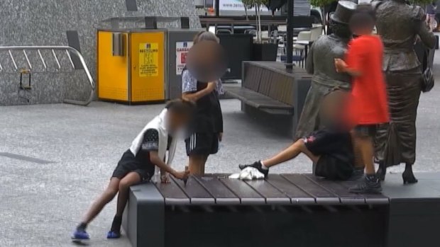 An act of vandalism in King George square captured by the CitySafe cameras.
