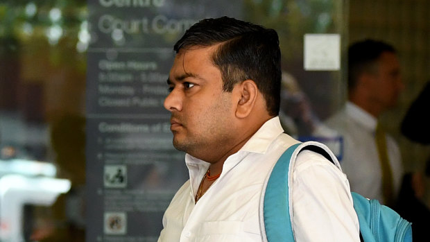 Sanjay Kalubhai Korat leaves court in January.