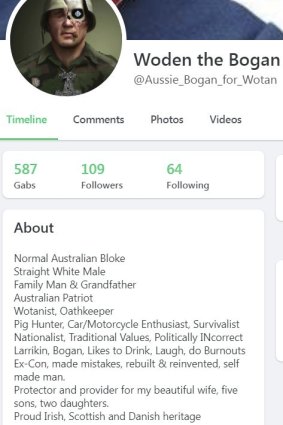 Mr Murtagh’s online persona posted to Gab.