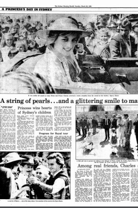 Former Herald reporter Paul Byrne's front page story about Princess Diana and Prince Charles' visit to Sydney during their Australia tour in 1983.