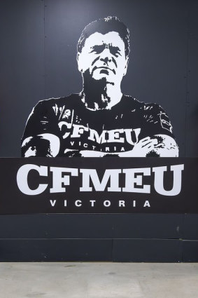 The CFMEU boasted about the John Setka wall art in a social media post in May.