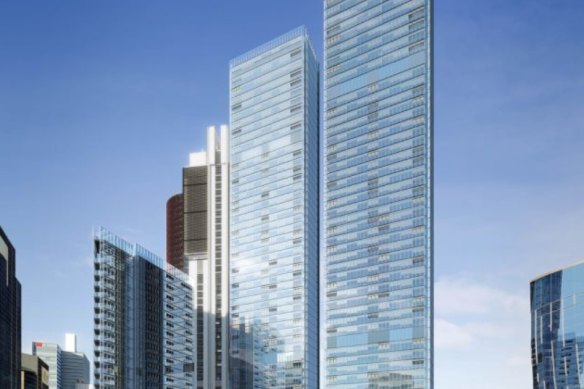 Artist impression of Lendlease’s One Sydney Harbour Residences at Barangaroo .