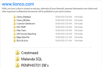 A screenshot of the threat on the dark web.