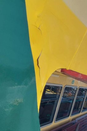 Damage to the new Fairlight ferry.